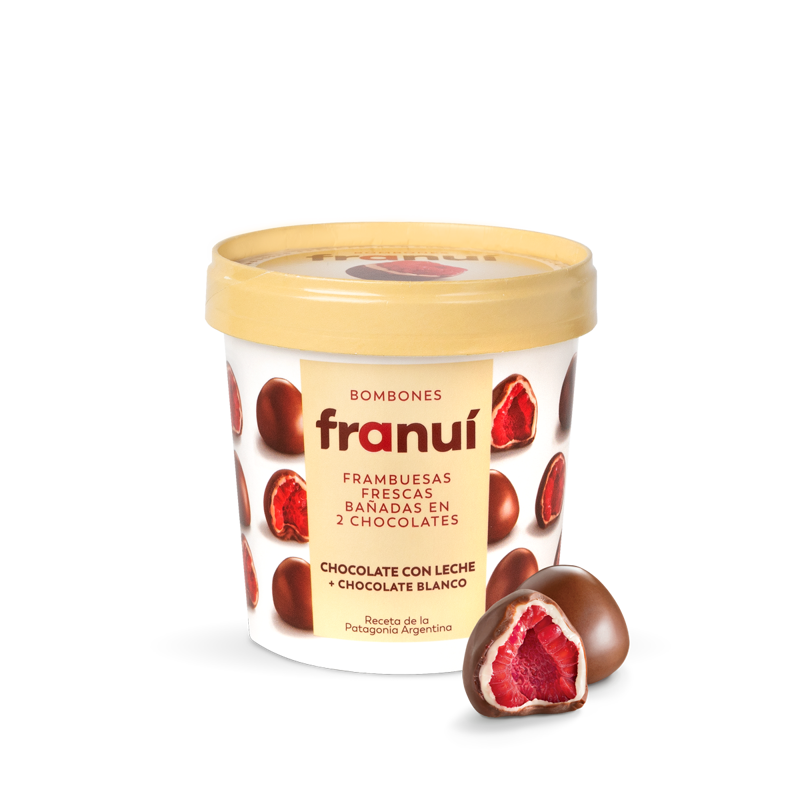Imagen de 666666666666666 Frambuesas bañadas en 2 chocolates con leche