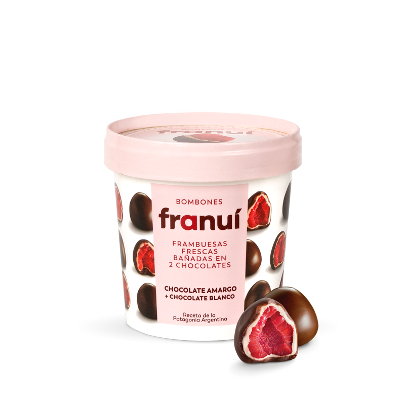 Imagen de 666666666666666 Frambuesas bañadas en 2 chocolates amargo