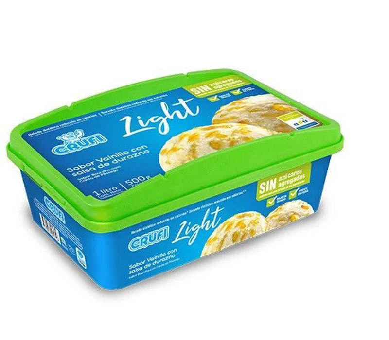 Imagen de 666666666666666 Helado diet sabor vainilla con salsa de durazno