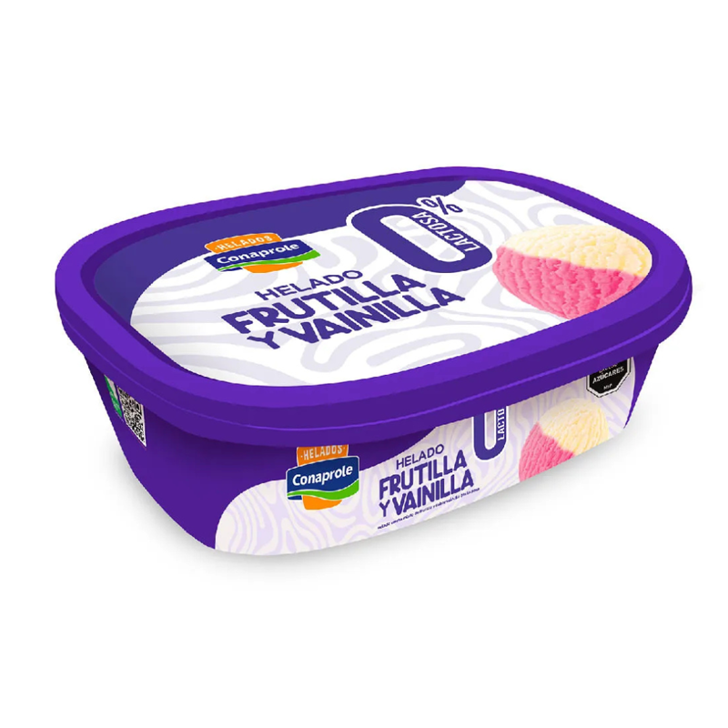 Imagen de 666666666666666 Helado deslactosado sabor vainilla y frutilla
