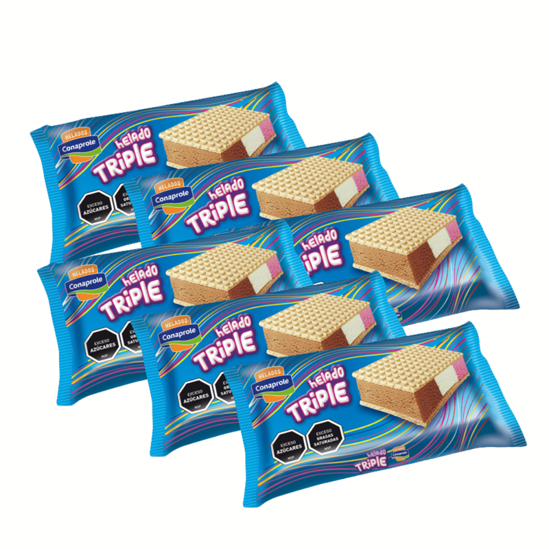 Imagen de 666666666666666 Helado sandwich sabor vainilla, chocolate y frutilla